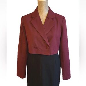 NWT House of Harlow 1960 Women's Cropped blazer/Jacket/Top In Burgundy Size M